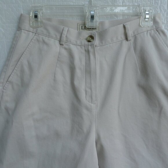 2 for $15 LL Bean Original Fit Straight Leg Beige Pants Women's Size 8P Petite - Picture 2 of 8